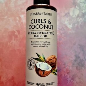 Pharm to Table Curls & Coconut Ultra~Hydrating Hair Oil 8oz Nourish & Strengthen